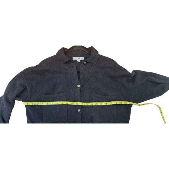 SWTR Navy Merino Wool Blend Sweater men’s Size S Soft Knit Pullo cardigan - Picture 10 of 12